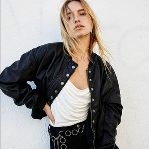 Free People We The Free - Snap Out of It Vegan Bomber Jacket